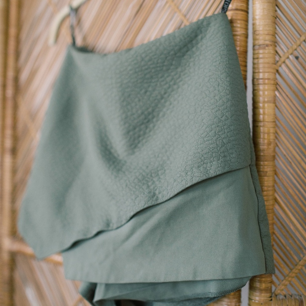 Olive green Topshop textured hybrid skirt